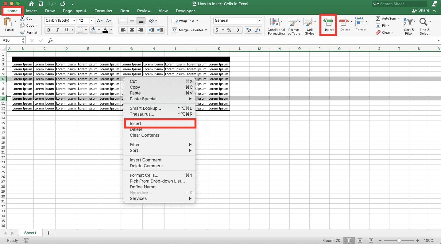 How to Insert Cells in Excel Compute Expert
