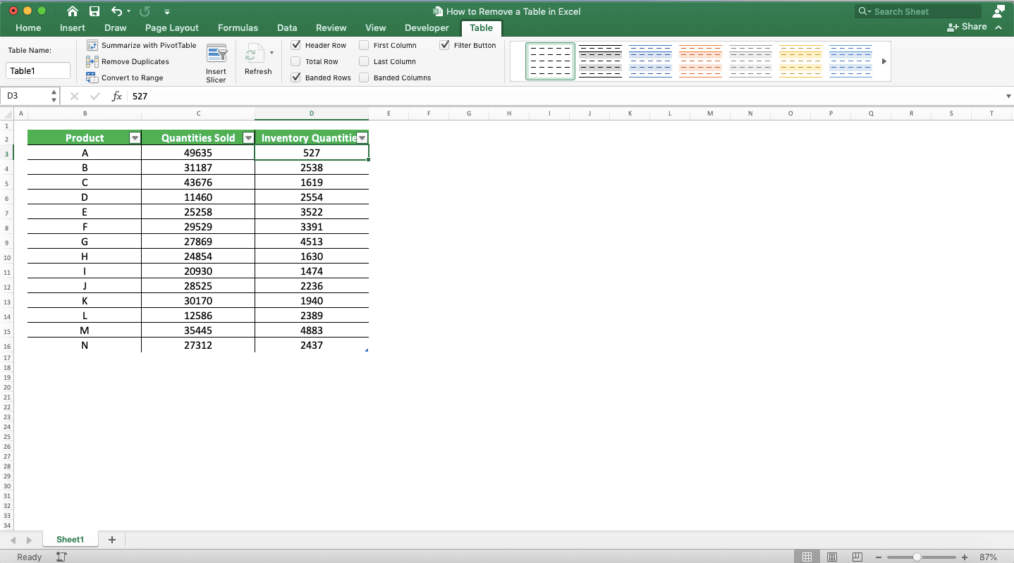 How to Remove a Table in Excel Compute Expert