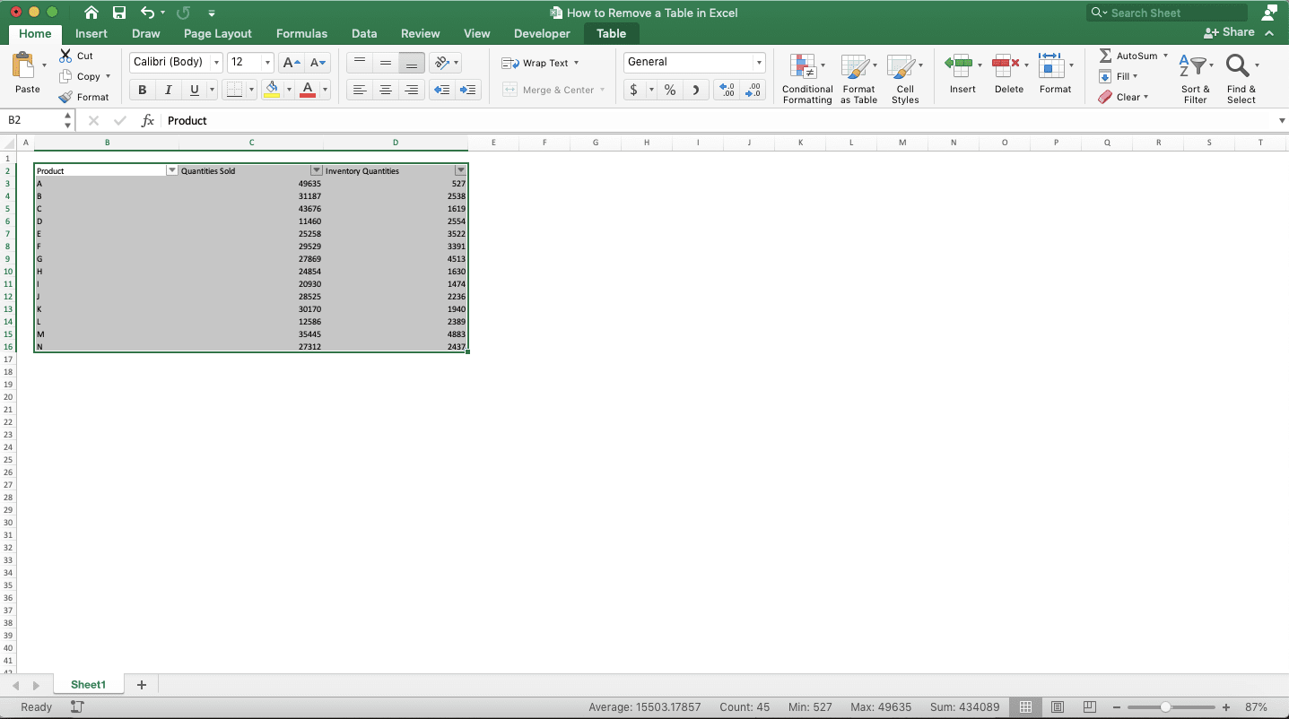 How to Remove a Table in Excel Compute Expert