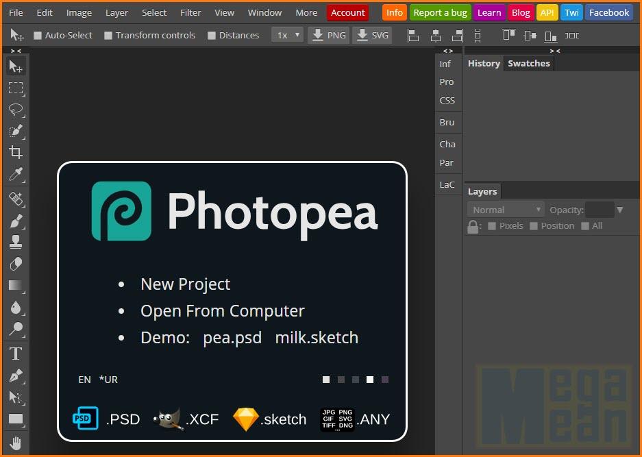 Photopea Online Image Editor Free For GIMP, Sketch, XD