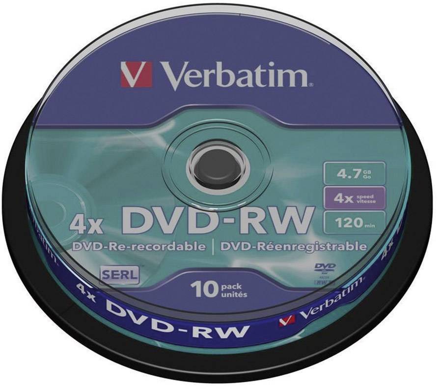 Verbatim Blank DVDRW 4.7 GB 10 pc(s) Spindle Rewritable Computer