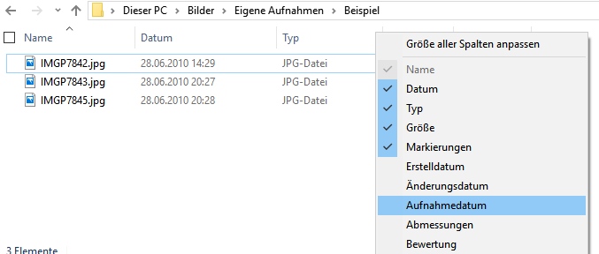 Windows Aufnahmedatum von Fotos mit Bordmitteln ändern