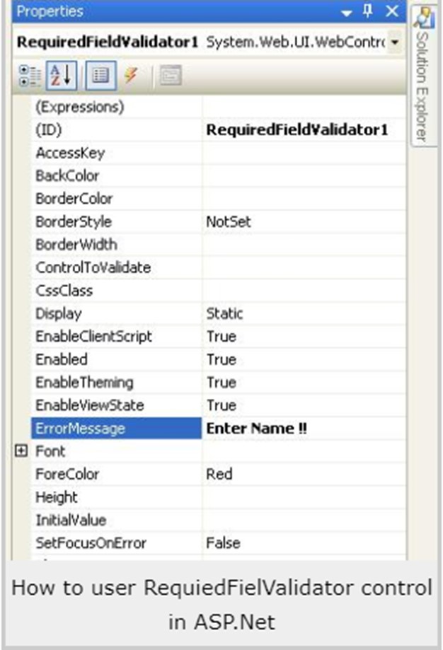 में RequiredFieldValidator control Computer Hindi Notes