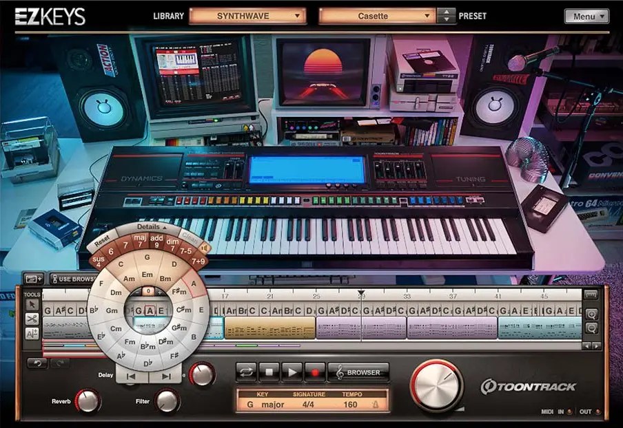 シンセウェーブに特化したサウンドの数々を収録したEZKEYSライブラリ、 TOONTRACK「EZ KEYS SYNTHWAVE」リリース