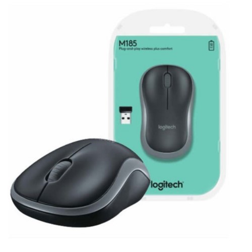 LOGITECH WIRELESS MOUSE - M185 GREY - Computer Planet