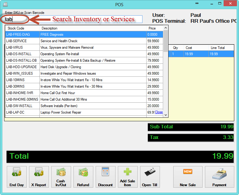 Point Of Sale POS Software for Computer Repair Shops and Technicians