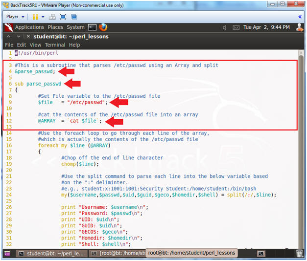 Perl Lesson 6 Parsing /etc/passwd with split