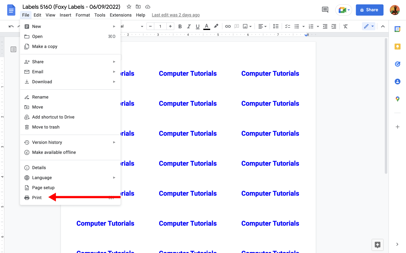 How to make labels in Google Docs Computer Tutorials