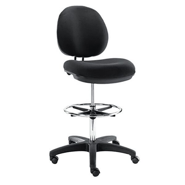 Alera ALEIN4616 Interval Series Black Faux Leather Swival Task Stool