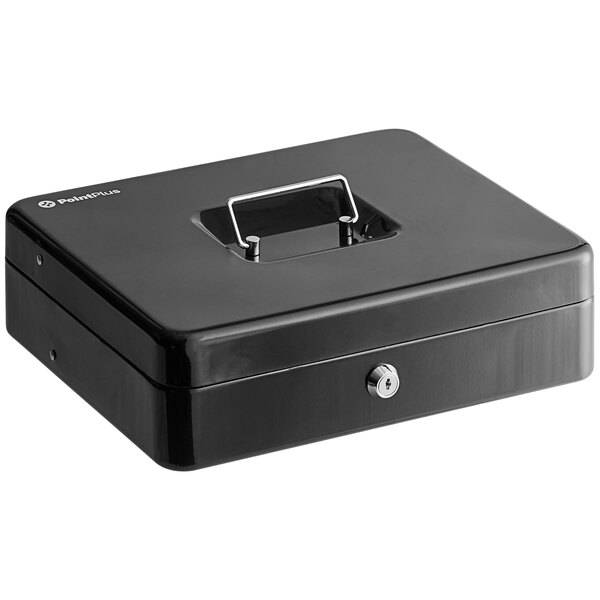 PointPlus Cash Box with Tiered Coin Tray Organized Cash Storage