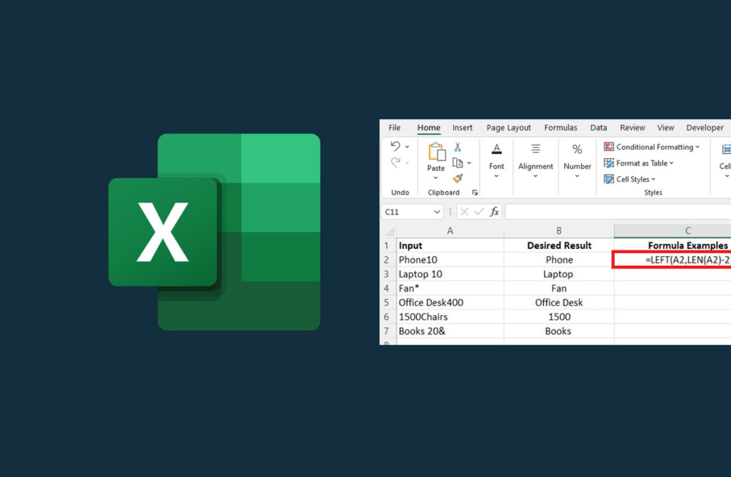 How to Remove Characters from Right in Excel