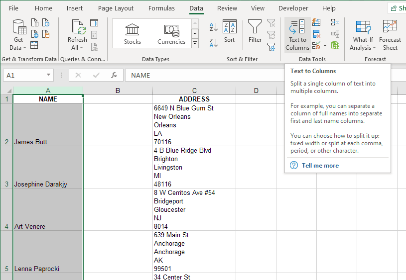 How to Split One Column Into Multiple Columns in Excel