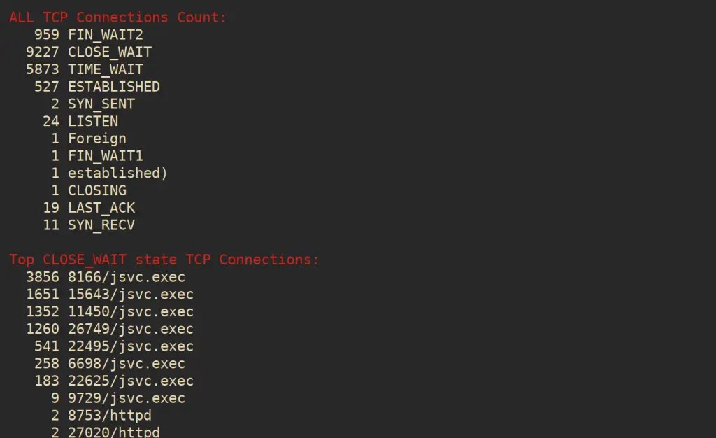 Checking TCP Connections States in Linux with Netstat