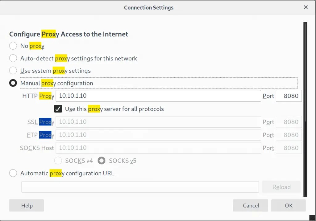 Configure Proxy Settings on CentOS 8/7 RHEL 8/7 Fedora