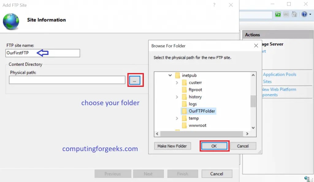 How To add FTP Site on Windows Server 2019