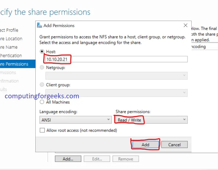 Install and Configure NFS Server on Windows Server 2019