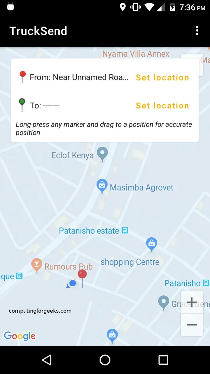 Android Select location on the map using draggable markers and Google