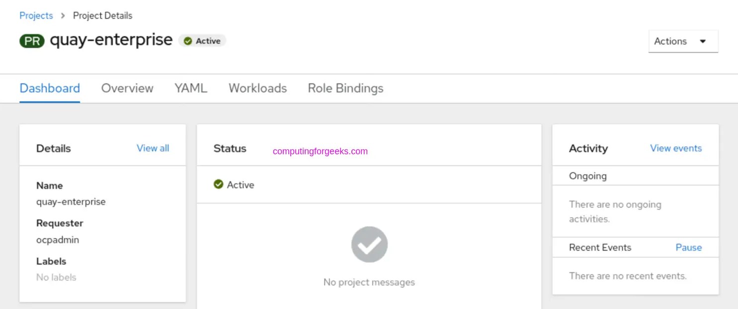 Install Project Quay Registry on OpenShift With Operator