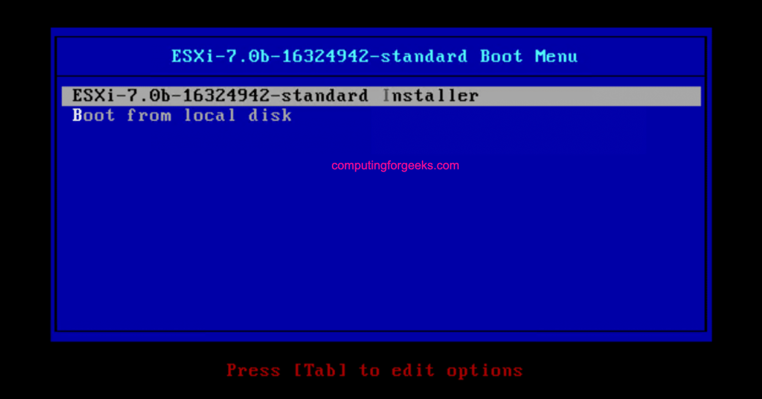 Install vSphere ESXi 7.0 on Baremetal Servers