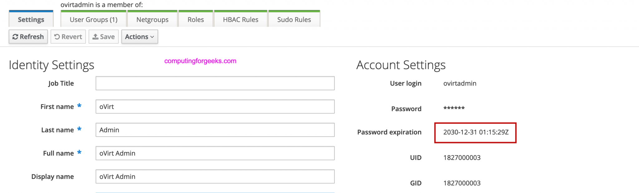Configure oVirt / RHEV User Authentication using FreeIPA LDAP