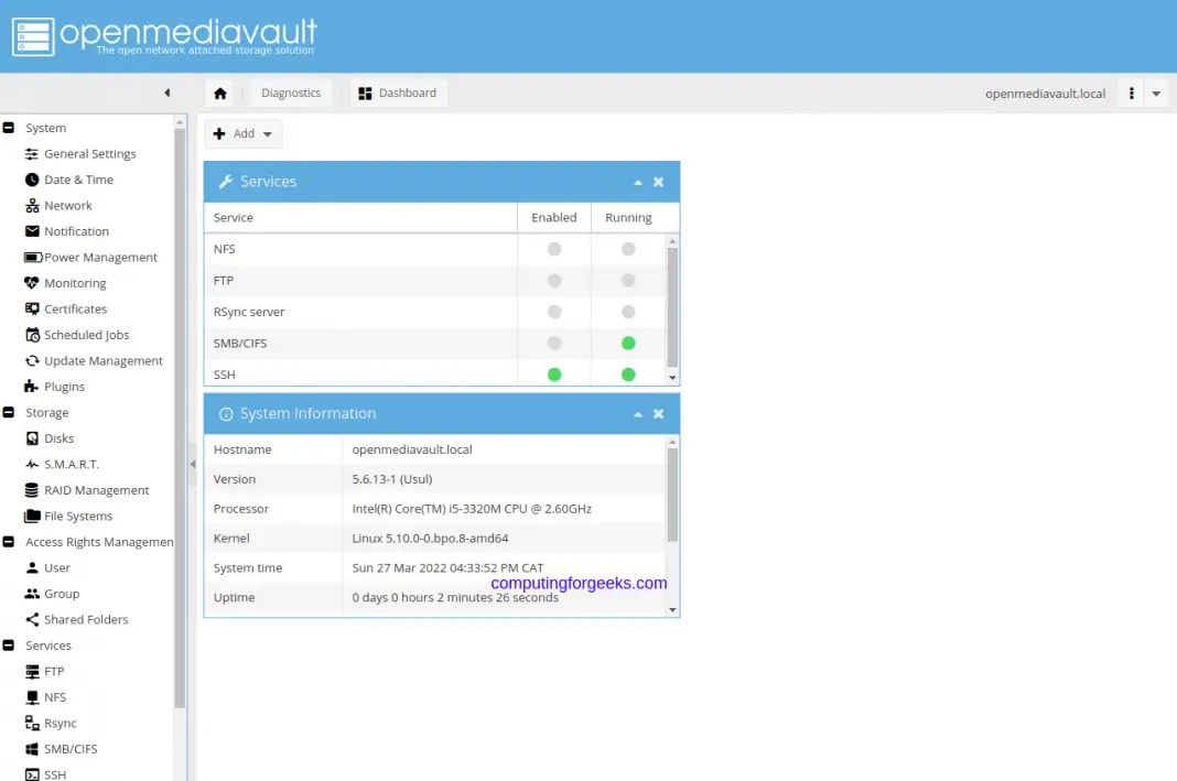Install and Configure OpenMediaVault NAS Storage Server
