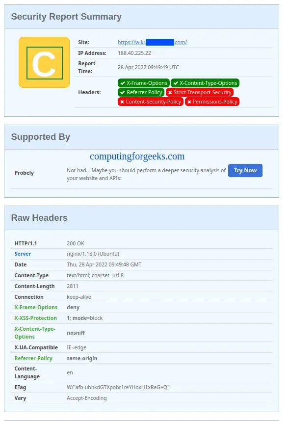 Configure HTTP Security Headers in Nginx / Apache Server