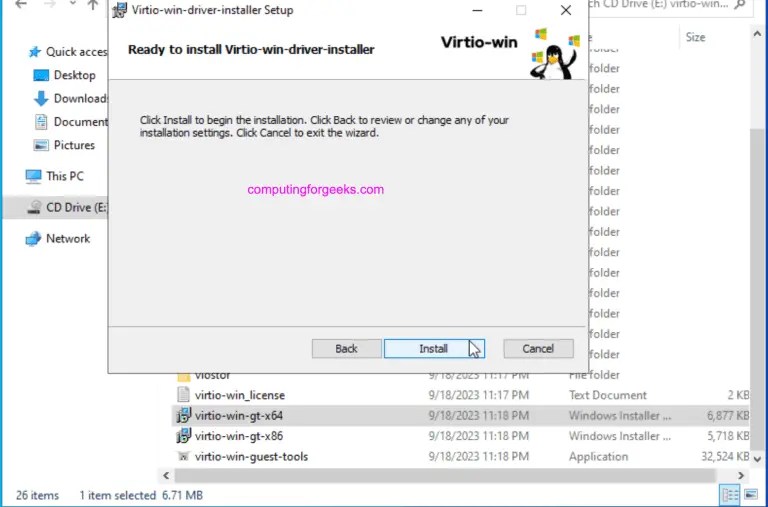 Installing VirtIO Drivers on Windows Server Server / Windows 11