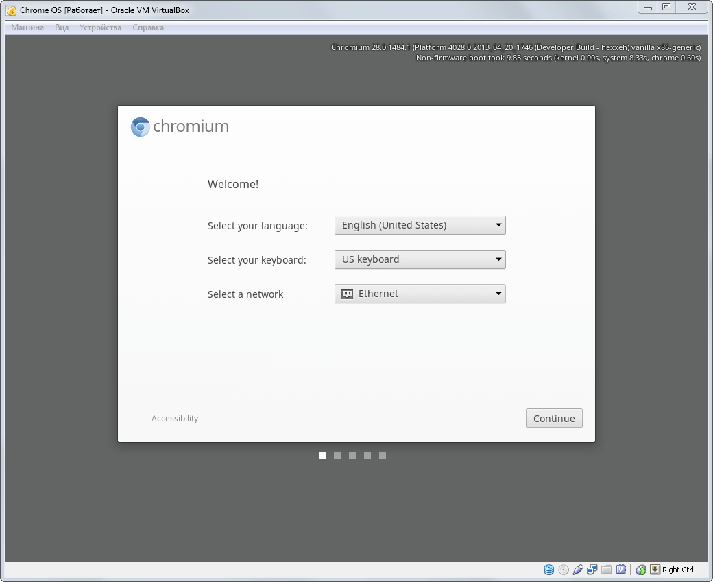 Установка Chrome OS в VirtualBox