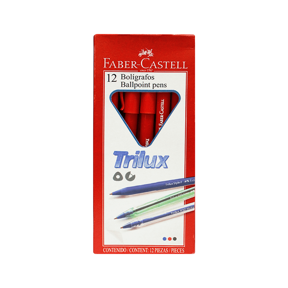 Bolígrafo Trilux Style Rojo caja x12 FaberCastell Comsucre Online