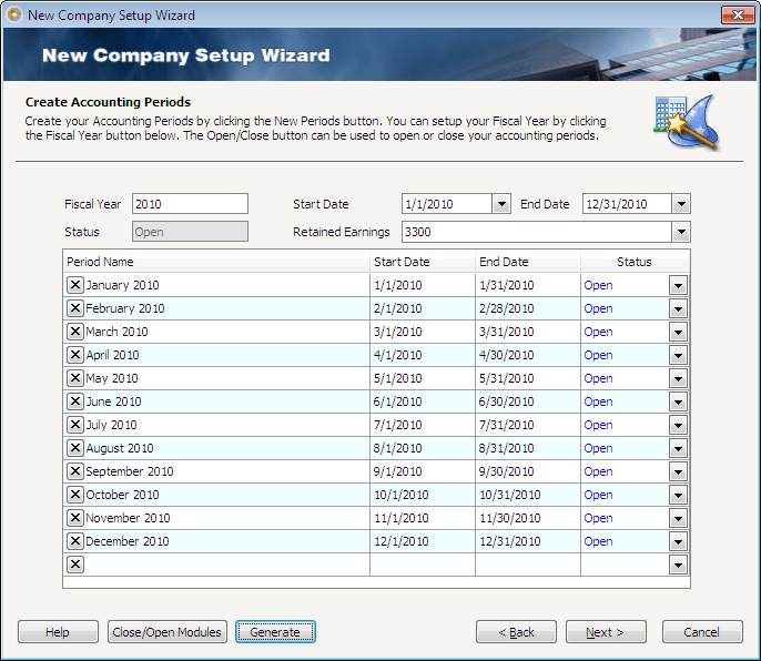Getting Started Guide > Select a Chart of Accounts Type