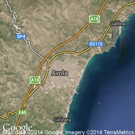 Mappa d'Avola, Cartine Stradali e Foto Satellitari