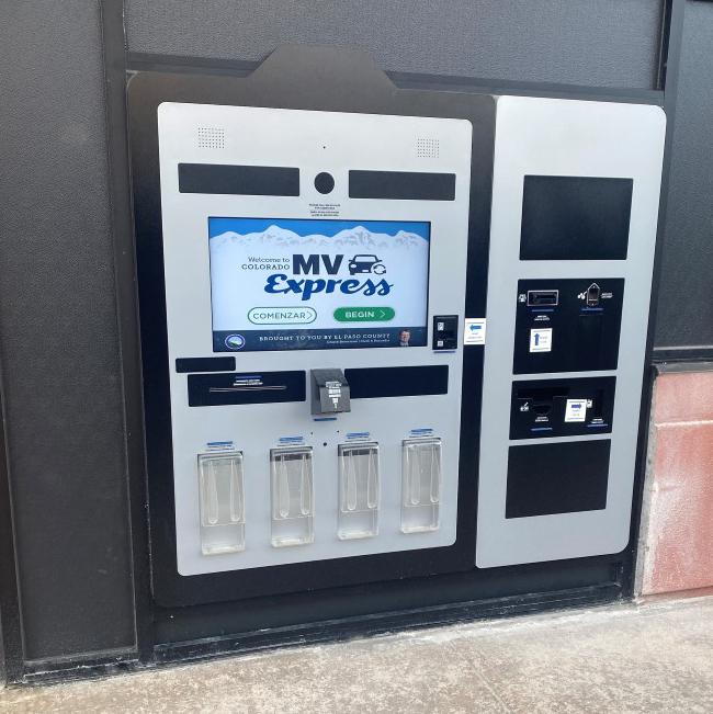 Renew registrations in Colorado Springs Colorado MV Express kiosk