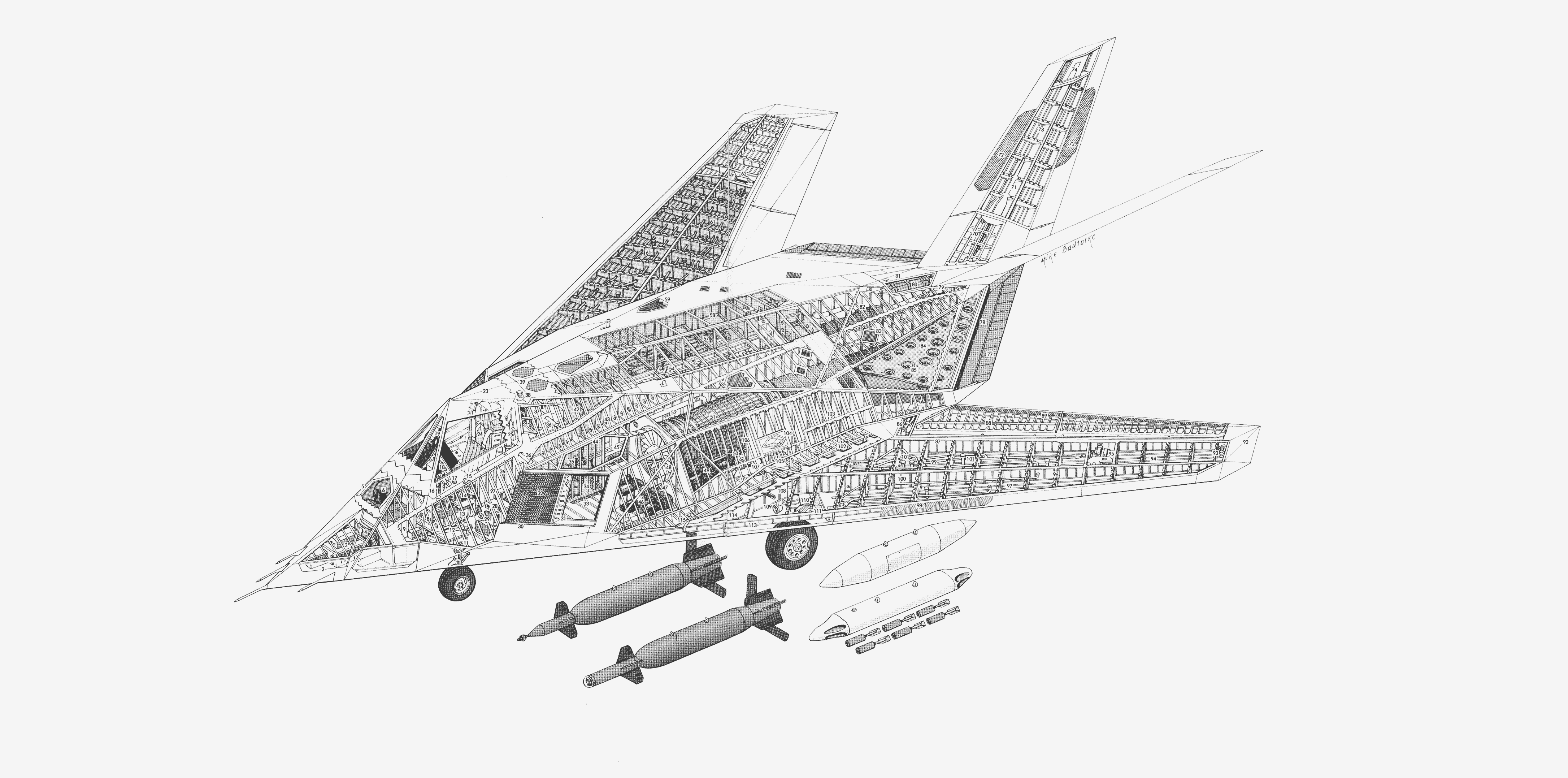 Lockheed F 117 Nighthawk Drawing