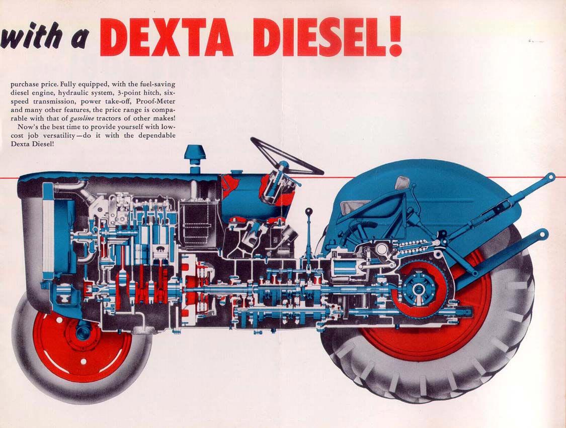 Dexta diesel tractor Cutaway Drawing in High quality