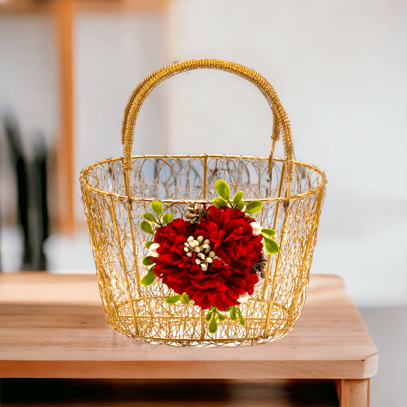 Handmade Small Wire Baskets (Gold) Unique Home Decor