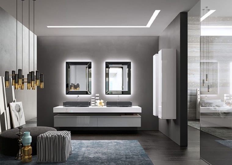 Stunning Bathroom Lighting & Vanity Features Concept Design