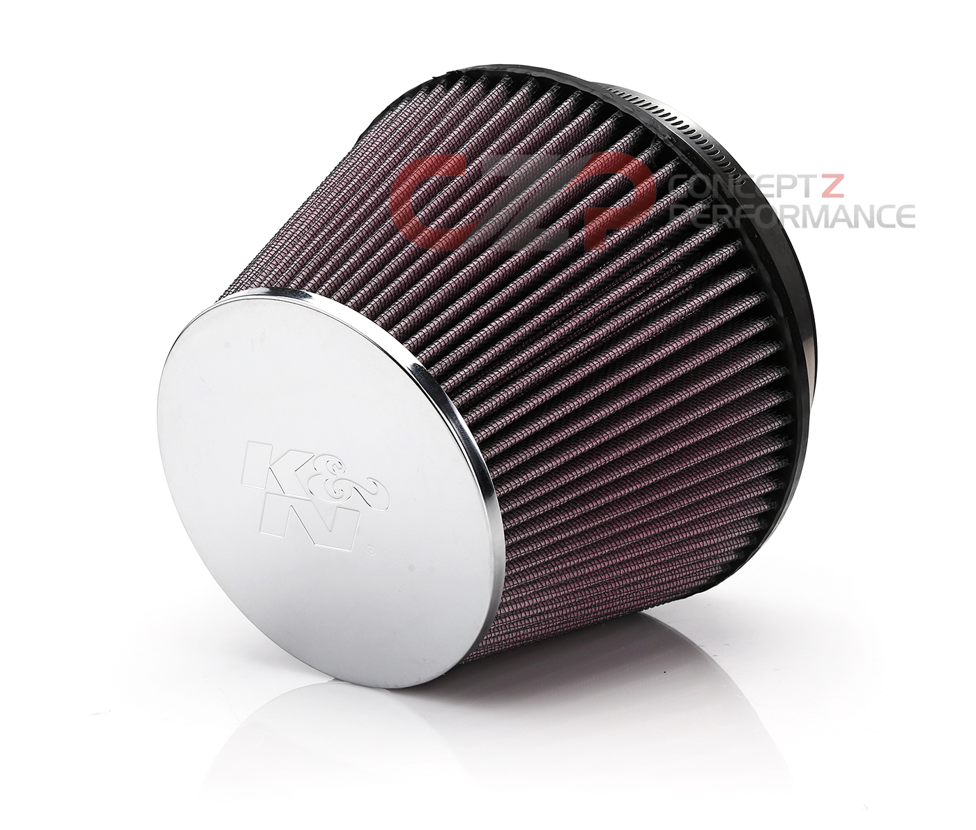 K&N K&N Reusable High Flow Air Filter, Chrome, Universal Replacement