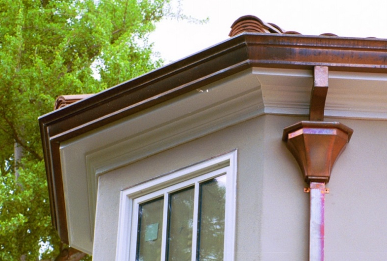 Eclipse Millennium Copper Gutter W/Brown Patina Concord Sheet Metal