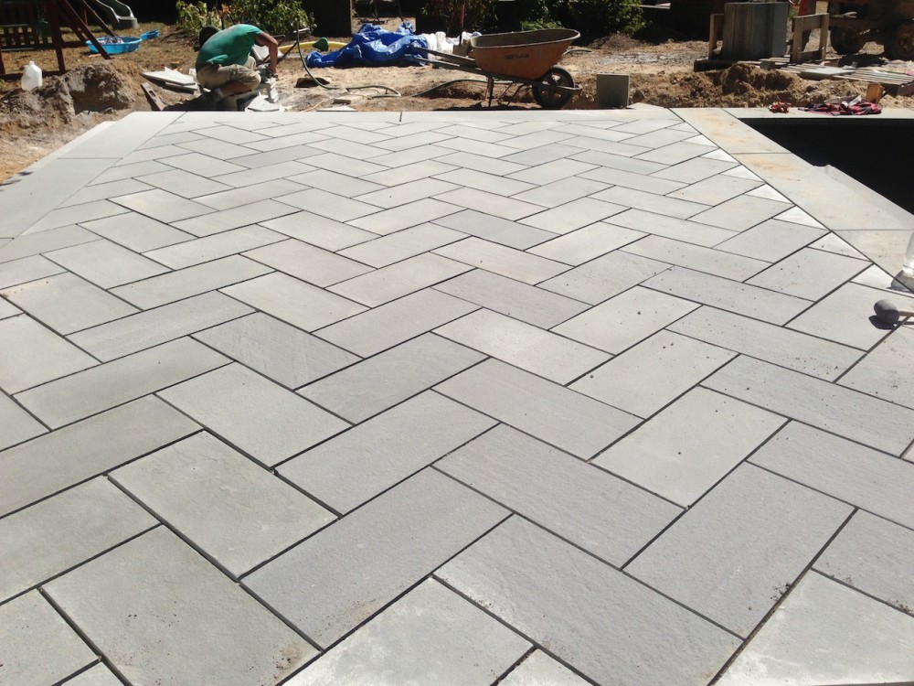 True Blue Thermal Bluestone Patio Concord Stoneworks
