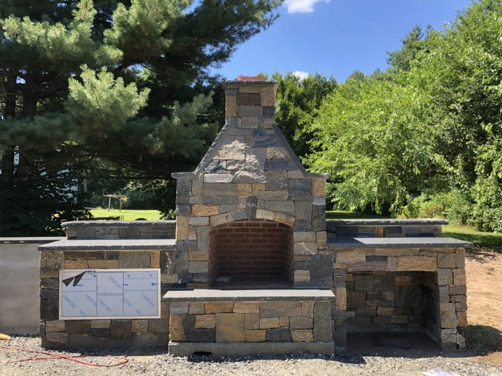 Outdoor Fireplace Sudbury, MA Concord Stoneworks