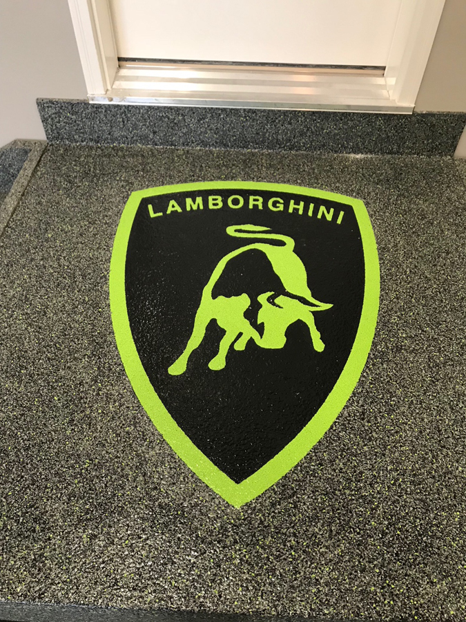 Custom Coatings and Logos by Hardscapes Inc. Hardscaoes Inc. Calgary Concrete Floors