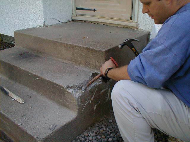 Broken-stair-repair-concrete-mender | Roadware Incorporated