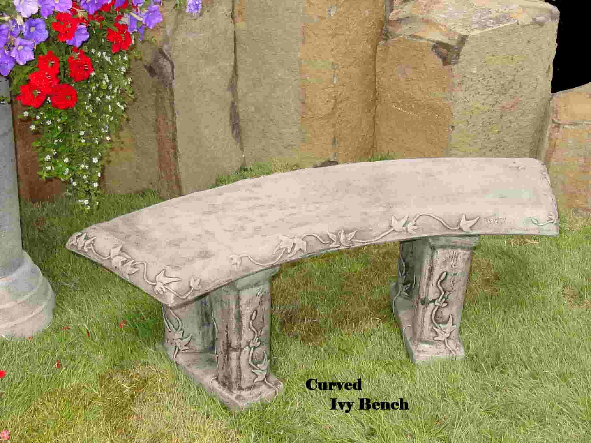 48" Concrete Curved Garden Bench stickhealthcare.co.uk