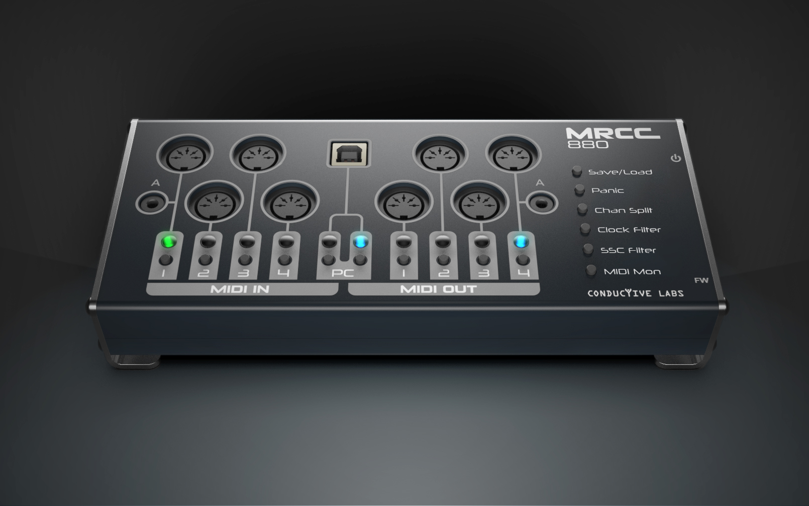 MRCC 880 MIDI Router and USB MIDI Interface