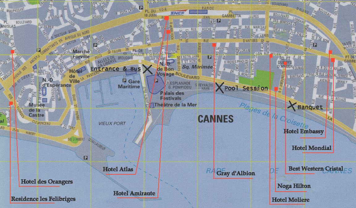 Cannes Frankrijk Kaart Hotel Hotels