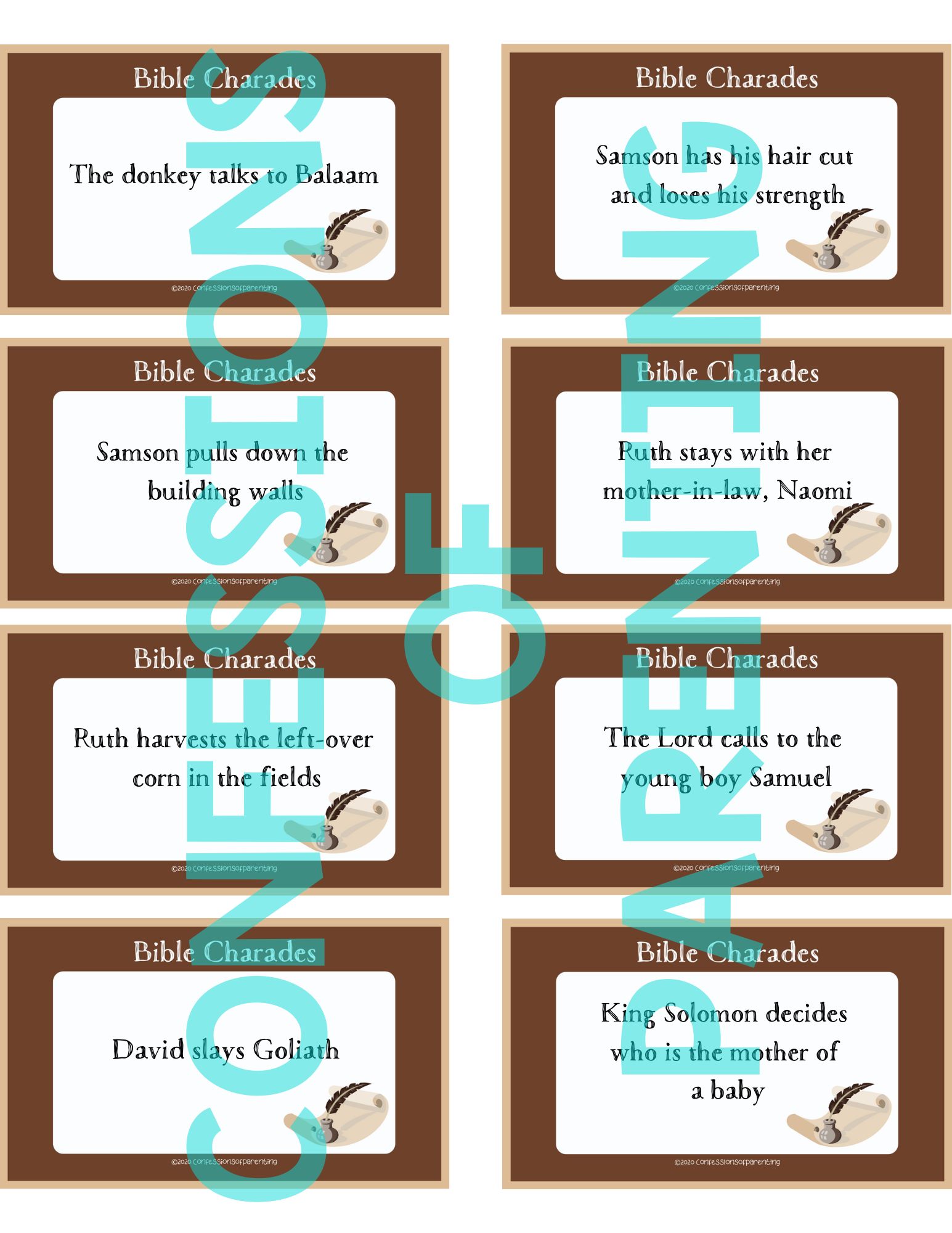 100 Best Bible Charades + Printable Cards