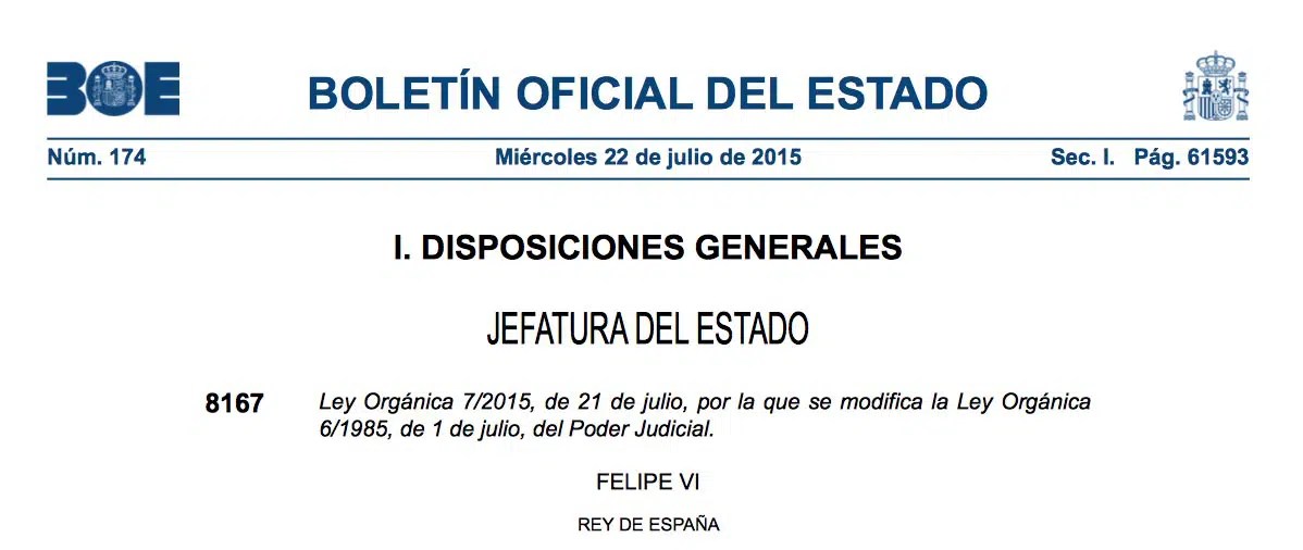 El BOE publica la LEY ORGÁNICA DEL PODER JUDICIAL Confilegal