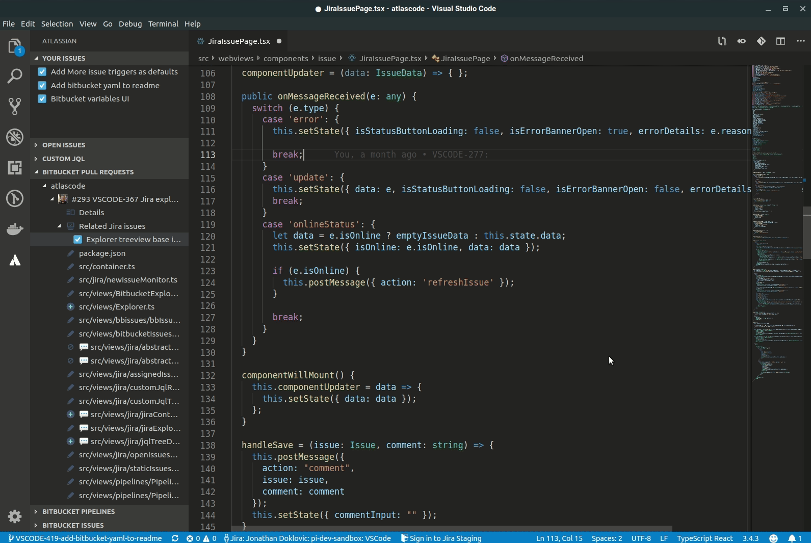 Jira issues in VS Code Bitbucket Cloud Atlassian Documentation