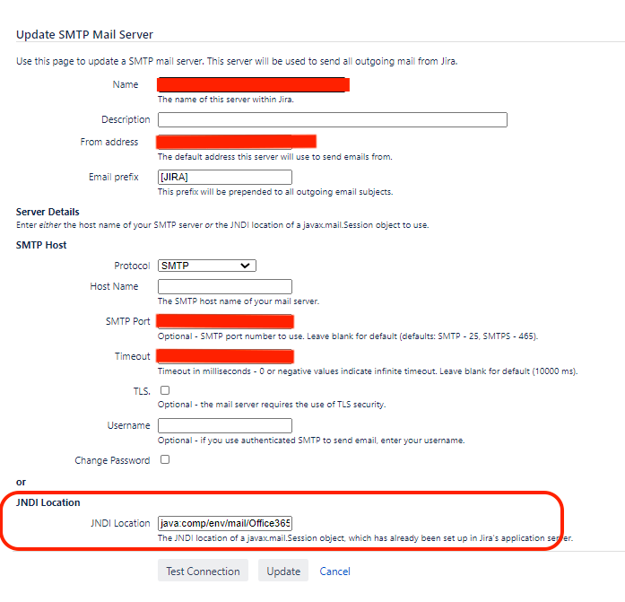 Jira notifications piling up in the mail queue due to SMTP server