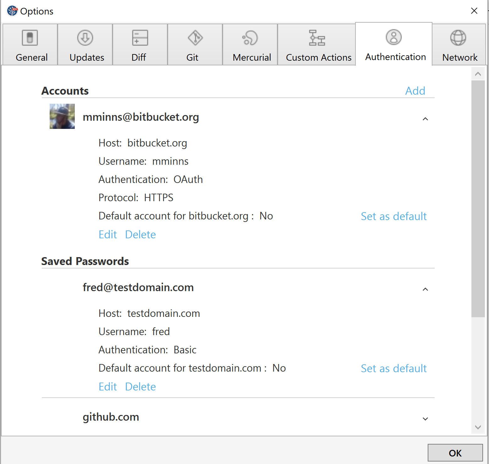 SourceTree for Windows 1.10.0* authentication and accounts updates